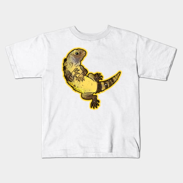 Banana Pectinata lizard is a bananaguana Kids T-Shirt by KO-of-the-self